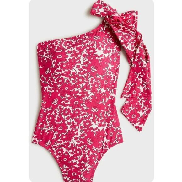 J. Crew Floral One Shoulder Swimsuit - Picture 2 of 8